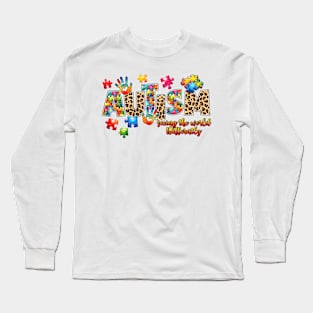 Puzzle Piece Autism Awareness Gift for Birthday, Mother's Day, Thanksgiving, Christmas Long Sleeve T-Shirt